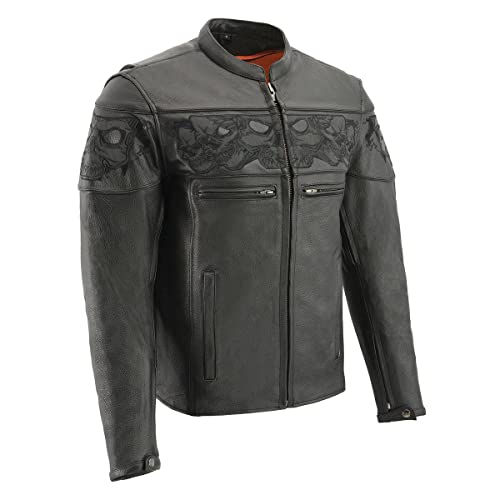 Milwaukee Leather Mens Classic Premium Leather Motorcycle Jacket with Cool-Tec Climate Control Treatement - X-Large