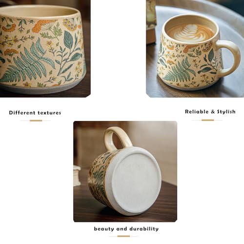 QIXCOZTI Floral Gradient Ceramic Mug