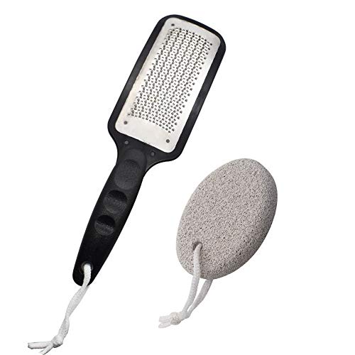Extra Large Foot Rasp Foot File with Pumice Stone for Feet, Callus Remover, Foot Scrubber, Pedicure Kit Made From Stainless Steel, Use File on Wet or Dry Feet