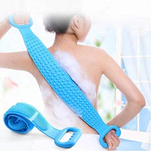 Double Side Silicone Body Back Scrubber Belt for Shower Dead Skin Removal Useful For Men Women Kids Unisex - Multicolor-picture-44