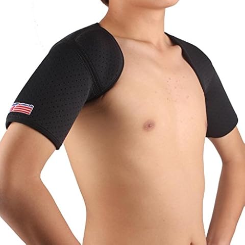 ShuoXin SX641 Sports Double Shoulder Brace Support Strap Wrap Belt Band Pad - Black Cover
