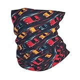 TZTTZT Halsgamaschen für Männer und Frauen, Sturmhaube mit Rennwagen-Druck, Retro-Stil, Gesichtsschal, Maske, Bandana