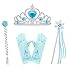 Esvaiy Girls Princess Elsa Dress Costume - Luxury Sequin Halloween Birthday Party Dress Up Kids 3t 4t 5t 6t 7t 8t (5-6 Years, Blue)