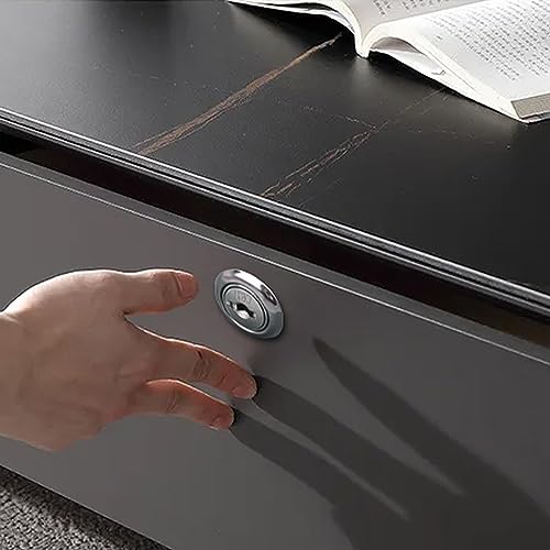 YOUTU® Schrankschloss Möbelschloß Zylinder-Möbelschloss Aufschraubschloss mit Schlüssel Set für Schubladen & Schränke | Stahl vernickelt | Dornmaß: 22mm 26mm 32mm (22mm)