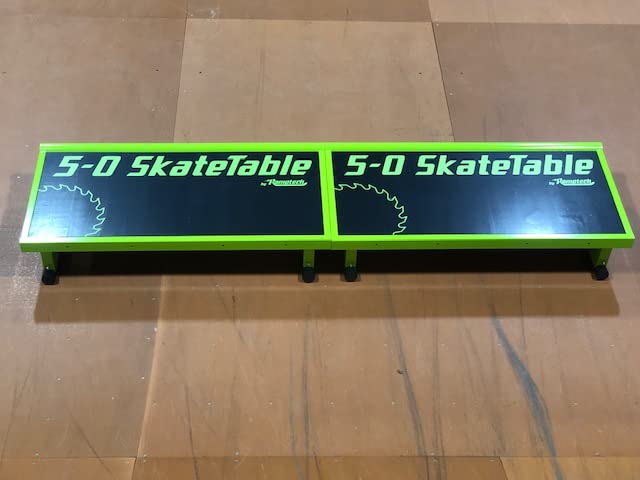 Ramptech 5-0 Manny Pad Combo (2 - Skate Tables) Weatherproof, Heavy-Duty Indoor and Outdoor Skateboard Ramp - Portable, Modular, Expandable, Connectable Skateboard ramp