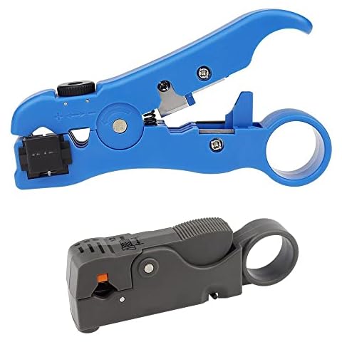 RtottiM 2 Pack Universal Cable Cutter Wire Stripping Tool for Coax and Data Cable Coax Cable Cutters Cable Cutters and Strippers Coax Strip Tool for Flat/Round Rg58/59/62/6/3C2V/4C/5C Cover