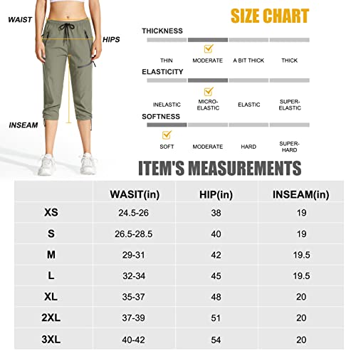 Mocoly Women's Hiking Camping Capris Pants Outdoor Lightweight Quick Dry Water Resistant Upf 50 Cargo Pants Trousers Green Xl #TOP5