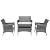 3D MATRIX Patio Furniture Set 4 Pieces Outdoor Rattan Chair Wicker Sofa Garden Conversation Bistro Sets for Yard, Pool or Backyard Gray/Gray