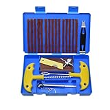 Zpana Car Tire Repair Kit, 48PCS Heavy Duty Vehicle Tyre Repair Sets for Fixing Flat Puncture with Storage Case, Automobile Wheel Emergency Patch Tools, Fit for Sedans Trucks ATVs (Yellow)