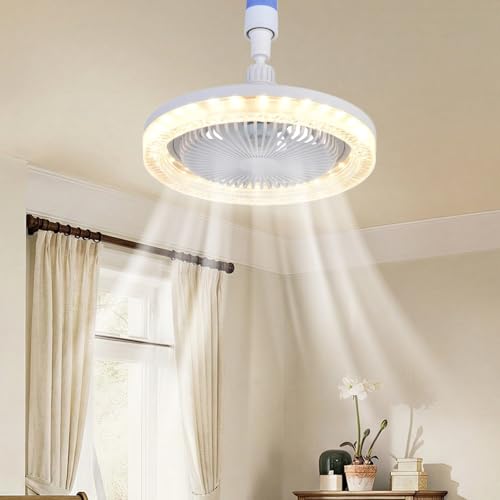 Ventilador de techo recargable USB silencioso con luces E27 5