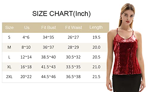 Grace Karin Women Shine Sequin Sleeveless Round Neck Tank Tops Size L,Pink #TOP6