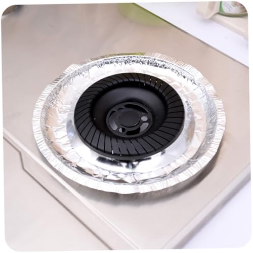 TOPPERFUN Lot De 10 Protections Anti-huile Rondes En Papier D'aluminium Résistant à La Chaleur Pour Cuisinière à Gaz, Doublures Réutilisables, Accessoires La Cuisine Pour Entretien Facile