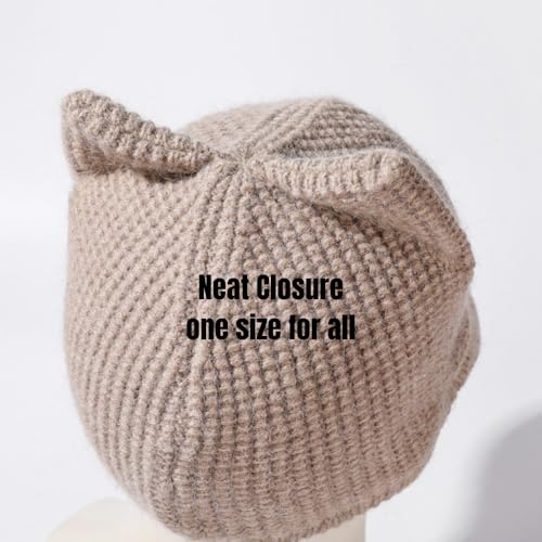 Gorro tejido suave con orejas de gato para invierno miniatura 7