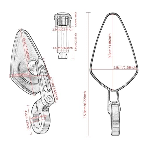 Espejo retrovisor de manillar de aluminio mecanizado para moto Kawasaki 2