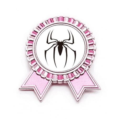 Broche médaille araignée noire et rose le cadeau idéal pour passionnés