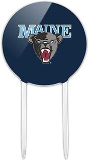 Acrylic University of Maine Black Bears Logo Cake Topper Party Decoration for Wedding Anniversary Birthday Graduation