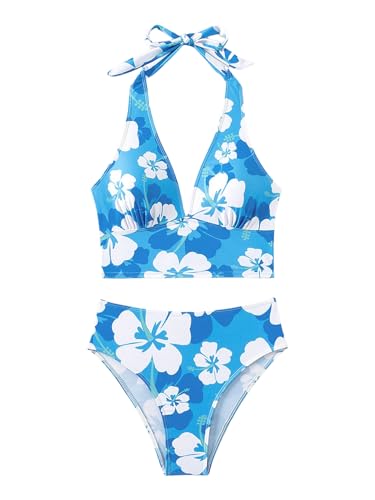 Tankini deux pièces floral à dos nu ajustable pour un maintien parfait
