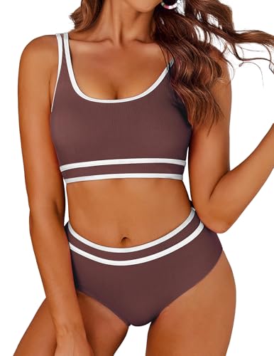 AI'MAGE Badeanzug Damen Sport Bauchweg Bikini...