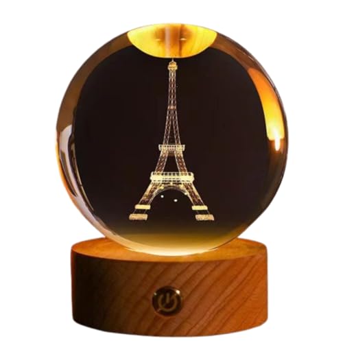 Bola de Cristal Personalizada con luz Nocturna LED, decoración de Fotos para Dormitorio y Oficina, Bola de Cristal con Fotos para Oficina，Regalo para Bodas, Padres, Mascotas