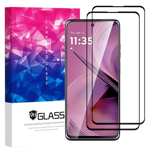SHYXGLON Screen Protector for Motorola Moto G55 5G / Moto G75 5G Tempered Glass [2-Pack], Ultra HD Clear, 9H Hardness, Anti-Scratch, Bubble-Free, Dust-Free, Easy install (Black, Moto G75)