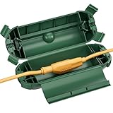 BN-LINK Outdoor Extension Cord Safety Cover, Cord Connector Protector Waterproof with 4 Latches, Plug Cover for Holiday String Lights & Tools, Green, 1 Pack