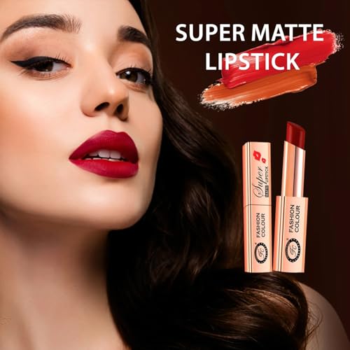 Image of FASHION COLOUR Super Matte Lipstick | Long-Lasting | Smooth Creamy Matte Finish | Moisturising | One Swipe Pigmentation | Available In Gorgeous Shades | (Berru Blossom)
