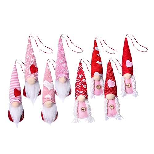 Gnome Saint Valentin ensemble de 8 suspensions en peluche avec cordon de fixation - 2