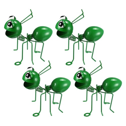 Image of M METERXITY 4-Pack Metal Ant Garden Decor, Metal Cute Ants Yard Decorations Decor Wall Art for Indoor/Outdoor/Wall Sculptures/Garden/Fence Ornaments/Hanging Decorations [Green]