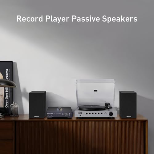 Elimavi Passive Bookshelf Speakers, 2-Way Design with 4" Woofer & 1" Silk Horn Tweeter, 60Hz Bass, Ideal for Home, Office & Theater, Black(Requires Amplifier or Receiver to Operate) - Image 6