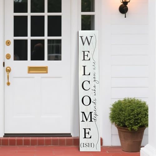 Welcome Porch Wooden Sign Decor,Rustic Porch Standing Decorative Signs,Vertical Plaques
