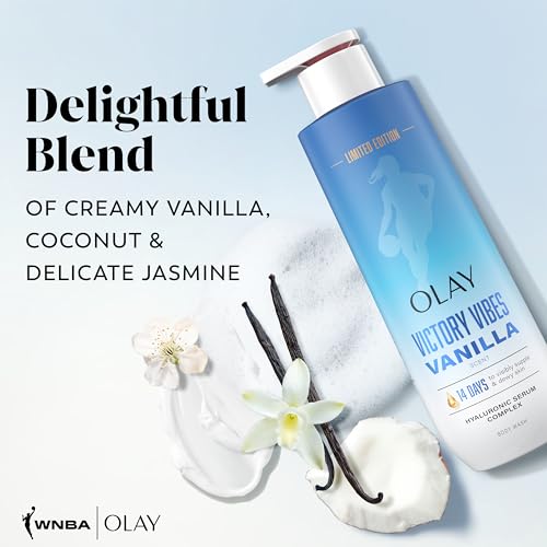 Olay Body Wash for Women, WNBA, Intensely Hydrating, Hyaluronic Acid Serum, Hydration On/Off Court, Improves Moisture Barrier, Vitamin B3 Complex, All Skin Types, Victory Vibes Vanilla Scent, 20 fl oz - image 3