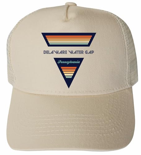Delaware Water Gap Pennsylvania Retro Trucker Hat – Unisex Mesh Snapback with Stylish Retro Design Cream