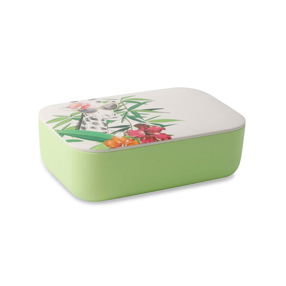 BIOZOYG 24x PLA Brotdose Giraffe Lunch-Box mit Deckel lebensmittelecht I Frühstücksdose für Erwachsene spülmaschinengeeignet I nachhaltige Pausenbox für Kinder I Vesperdose 18,8 x 12,5 x 6.3 cm