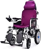 FÁCIL DE ALMACENAR: silla de ruedas eléctrica plegable de almacenamiento liviano, se pliega muy rápido y es extremadamente compacta para caber en la mayoría de los baúles pequeños, extremadamente conveniente para colocar en el camión o avión para viajar.