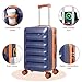 YANQIAO 20” Suitcase Set 10 Pcs, Airline Certified Luggage, Carry-on Luggage, Hard Shell Lightweight Luggage with Spinner Wheels (Luggage + 2 Travel Bags, 7 Organizer Bags, Blue)