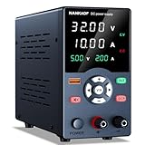 DC Power Supply, Variable Power Supply with Output Button, USB Fast Charging Port/USB Output Current Display, Bench Power Supply with OCP Short Circuit Alarm, Mute Mode (30V 10A Black)