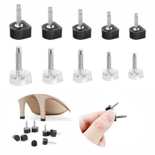 COYUN 10 Paia Punte Del Tallone Tappi Per Scarpe Ricambio Di Tacco Alto, 8, 9, 10, 11 E 12 mm Forma Di U, Salvatacchi Scarpe Di Tacco Alto Con Perno In Metallo, Antiscivolo E Resistente All'Usura
