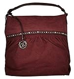 Kunstleder Dudlin Shopper Tasche Nieten vorne Handtasche Shopperbag (wine)
