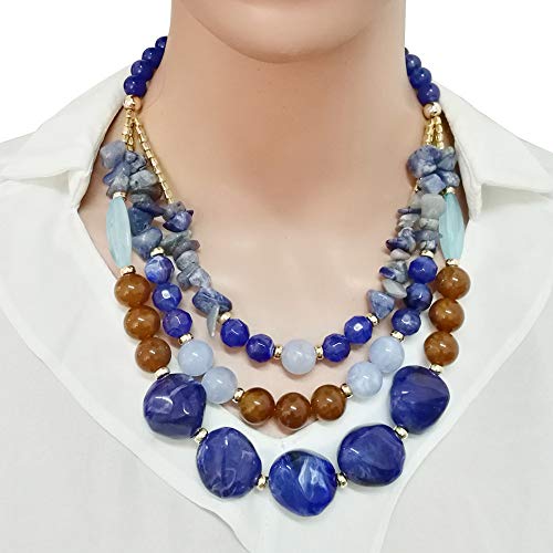 Bohemian style Multi -color Exaggerated bead Three floors necklace for Women's and girls gifts4