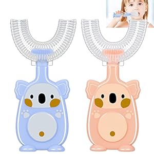Fanshiontide Kinder U-förmige Zahnbürste 2er-Pack (2-6 Jahre)