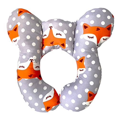 Image of Chapver Baby Travel Pillow, Infant Head and Neck Support Pillows for Car Seat, Pushchair, Gift for 0-1 Years Old Baby, Fox