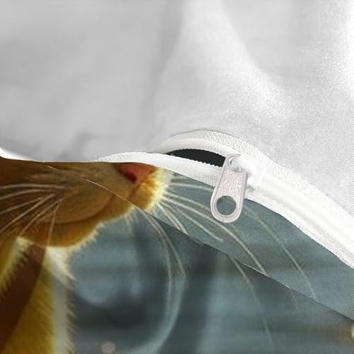 Housse de couette chaton orange microfibre pour lit king size - 5