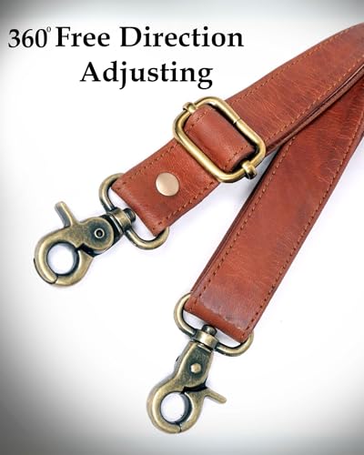 60-inch Genuine Leather Crossbody Strap Replacement for Purse, Handbag & Messenger Bag 1” Wide Adjustable Shoulder Strap2