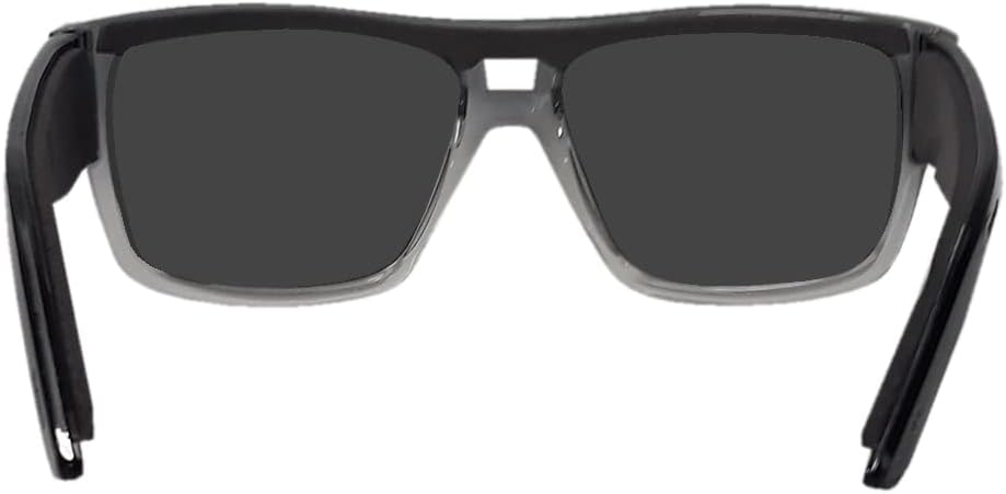 BOMBER Polarized Sunglasses for Men, Retro Style 2-Tone Smoke Frame with Silver Polarized Mirror Lens, Non-Slip Foam Lining - - IRE114