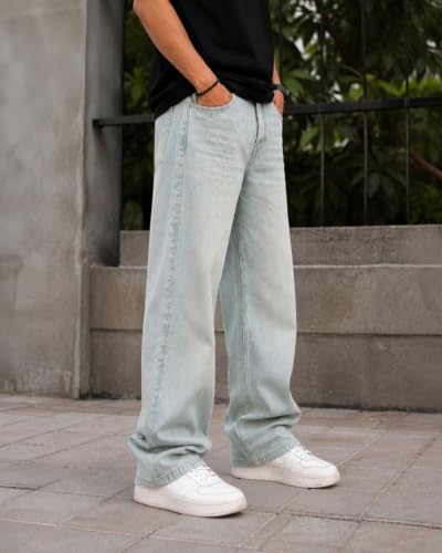 MQ Denim Men's Straight Fit Jeans, Blue, Size 28 - Image 3