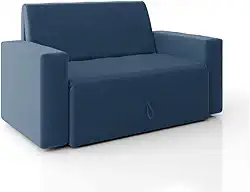 Sofá-cama 2 Lugares Pratik 5000 Mamflex Azul Suede