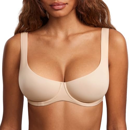 DOBREVA Damen Balconette Dirndl BH mit Bügel | ohne Polster, Tshirt BHs, Große Brüste Starker Halt