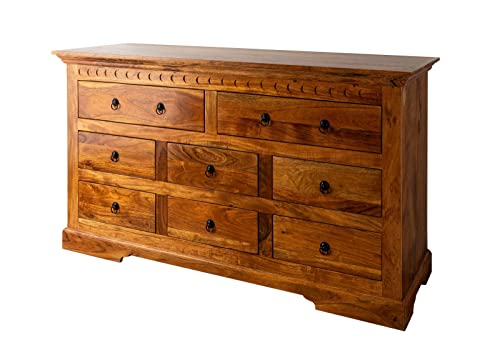 MASSIVMOEBEL24.DE Commode 145x49 Acacia laqué Miel Oxford #0524