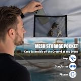 EAGLE PEAK Namiot pop-up 1.5x1.5 m, Przenośny namiot ogrodowy z jedną zdejmowaną ścianą przeciwsłoneczną, Pokrowiec w zestawie, Biały