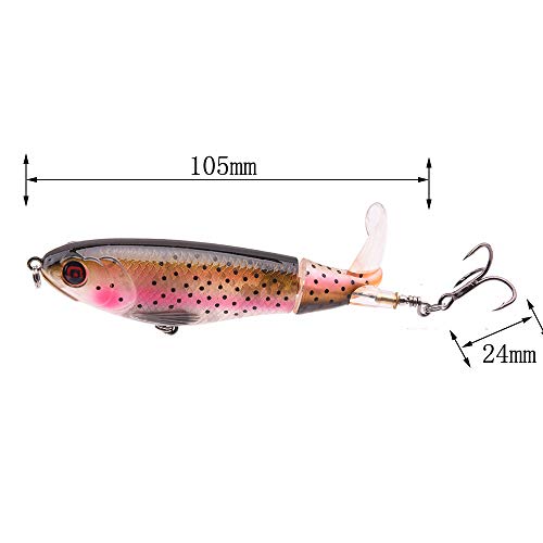 Luyayuer Fishing Topwater Lures 4.133Inch / 0.6Oz Fishing Lure Rotating Tail Bait For Seabass,Pike,Aspius,Black Bass (Wp 03 - E) (Wp03-10Pcs) #TOP4